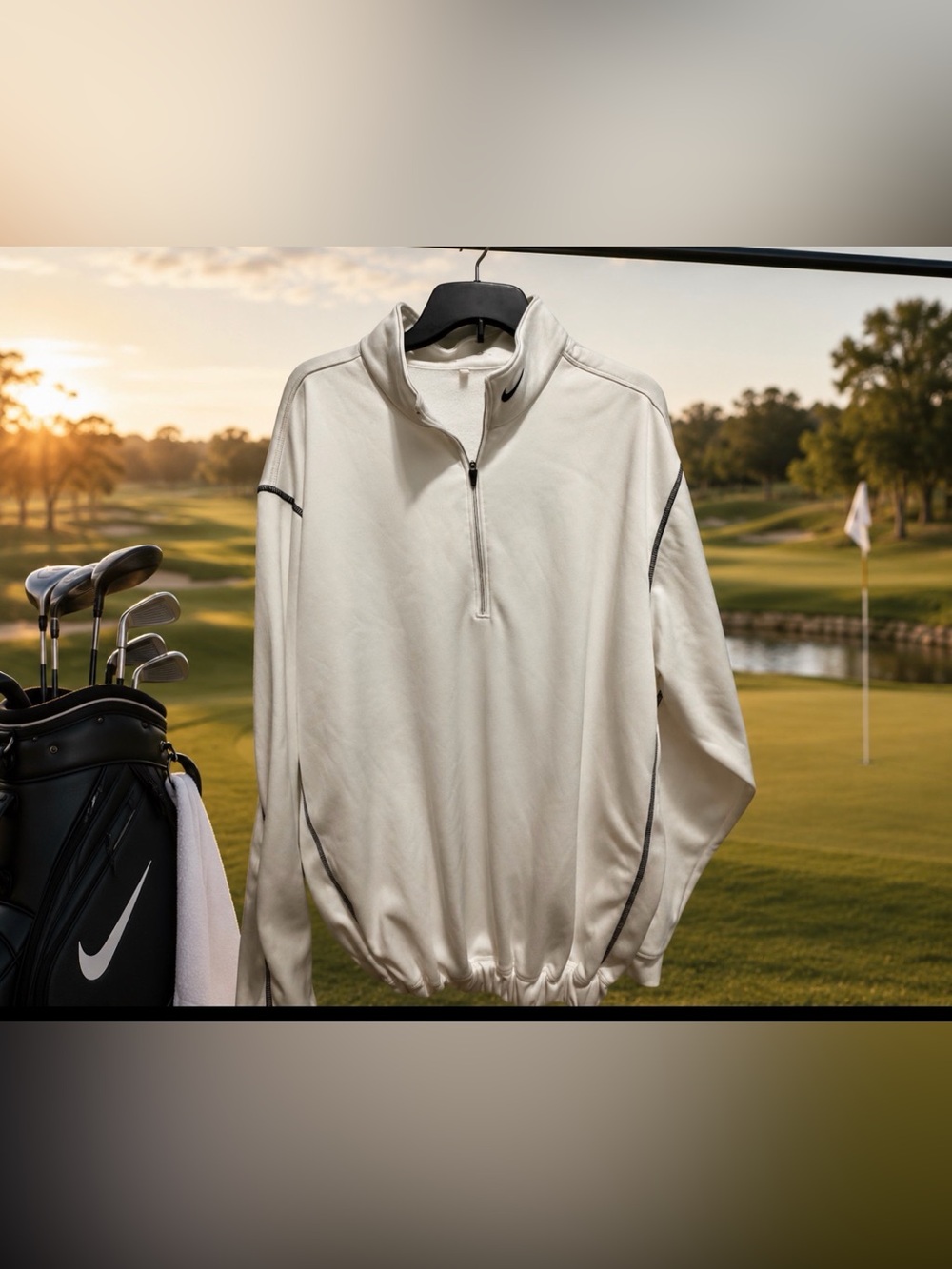 Nike Golf 1/4 zip size xxl white sweater sweatshirt
